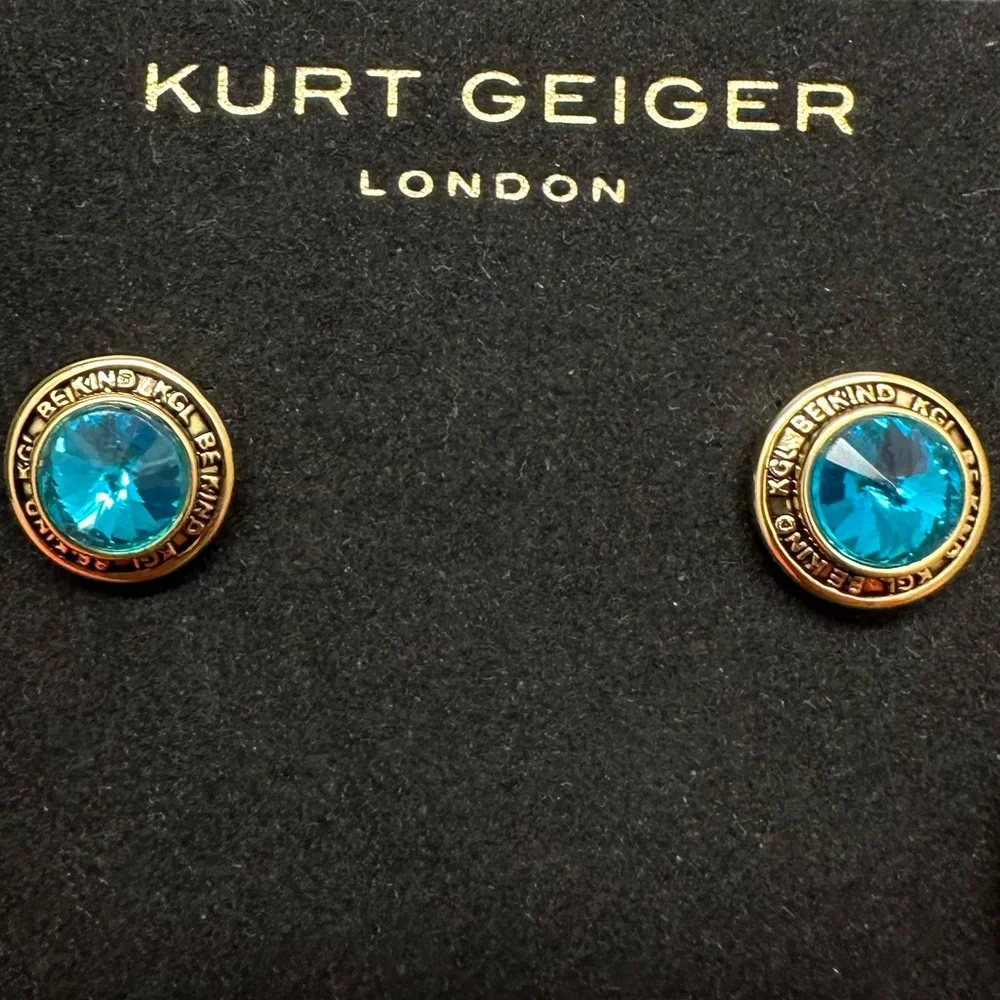 NWOT Be Kind Round Stud Earrings by Kurt Geiger London - Picture 3 of 8